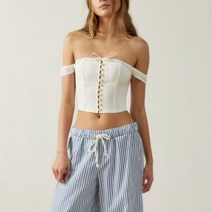 Out From Under Amaury Corset Top White Sz. L NWOT